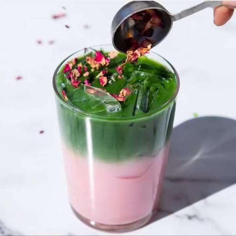 Matcha Rose Latte