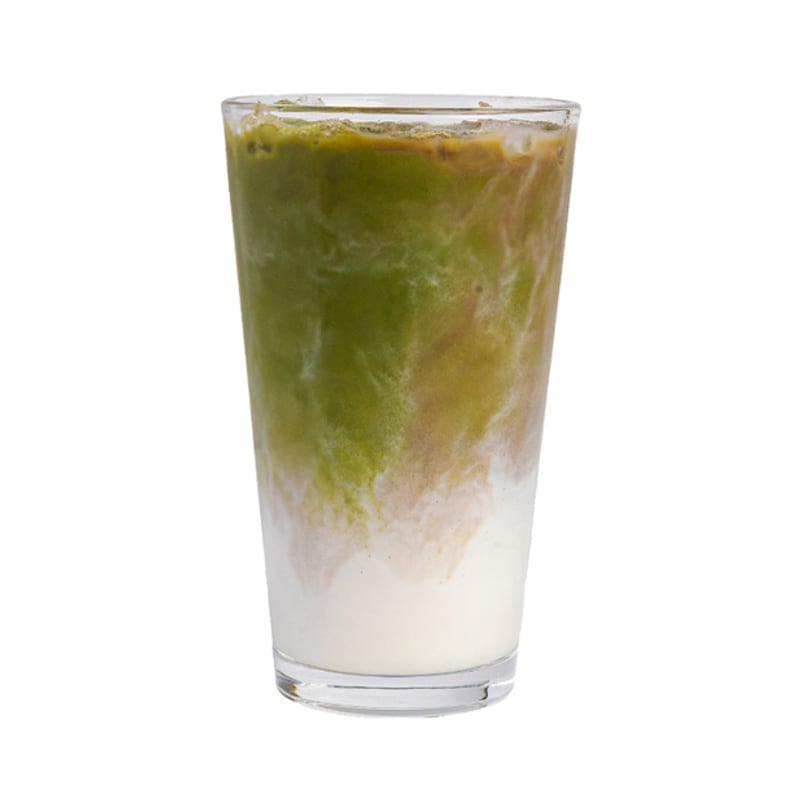 Hojicha Latte with Matcha Shot