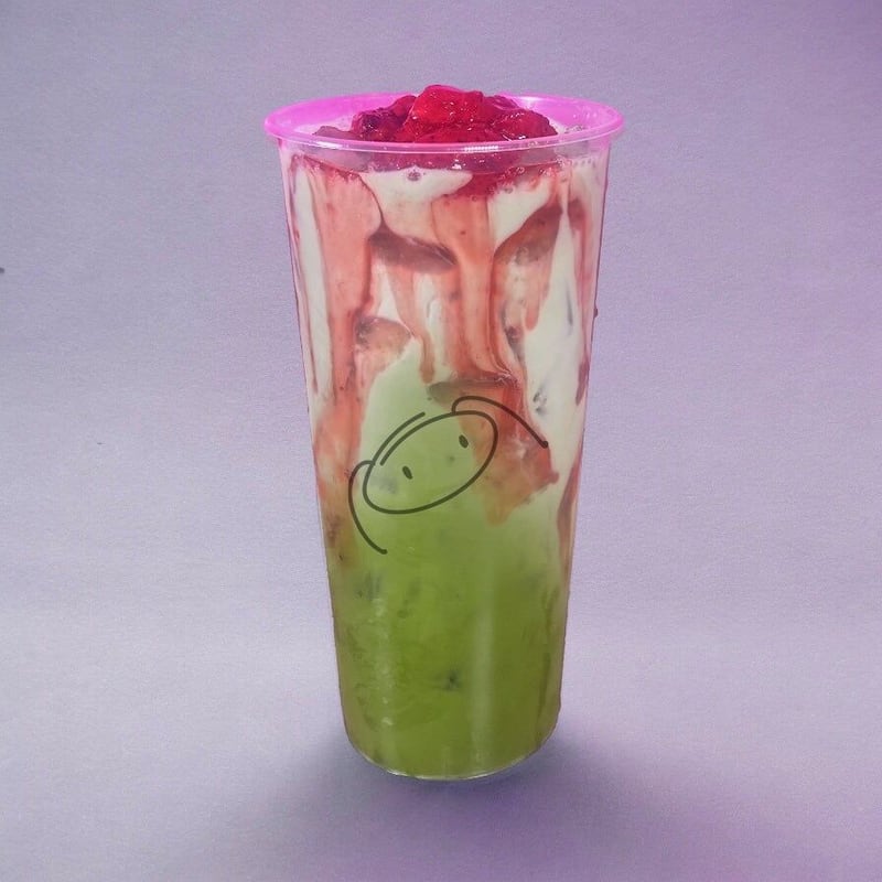 Strawberry Matcha Milk Tea