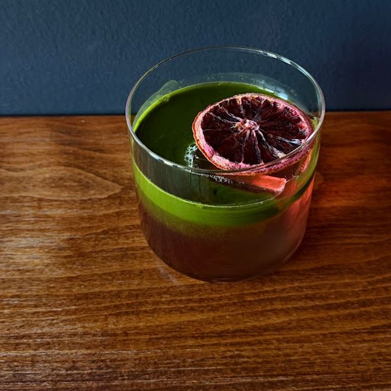Bloody Matcha Fizz