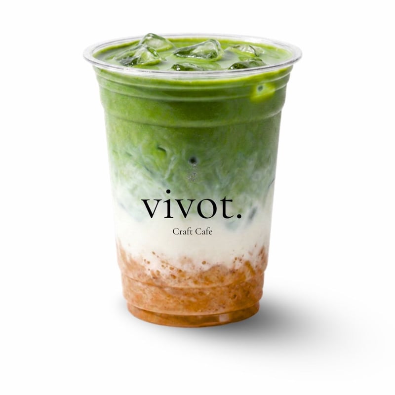 White Peach Matcha Latte